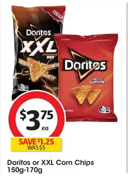 Coles Doritos or XXL Corn Chips offer