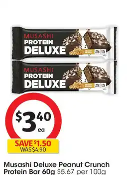 Coles Musashi Deluxe Peanut Crunch Protein Bar offer