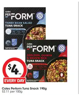 Coles Coles Perform Tuna Snack offer