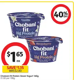 Coles Chobani Fit Protein Greek Yogurt offer