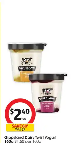 Coles Gippsland Dairy Twist Yogurt offer