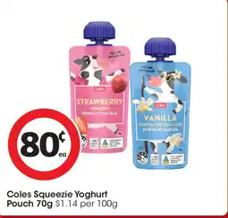 Coles Coles Squeezie Yoghurt Pouch offer