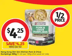Coles Hong Kong Dim Sim Kitchen Pork & Chive Dumplings offer