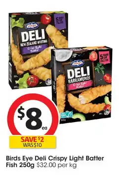 Coles Birds Eye Deli Crispy Light Batter Fish offer