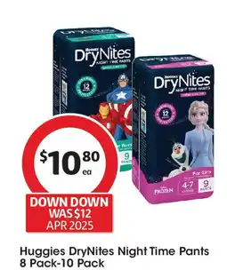 Coles Huggies DryNites Night Time Pants offer