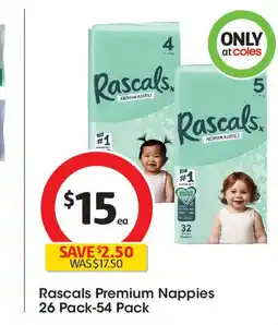 Coles Rascals Premium Nappies offer