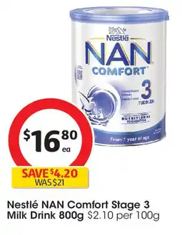 Coles Nestlé NAN Comfort Stage 3 Milk Drink offer
