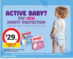 Coles Huggies Ultra Dry Jumbo Nappy Pants 48 Pack-62 Pack offer