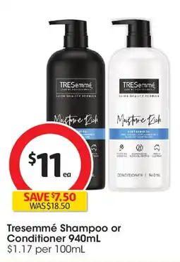 Coles Tresemmé Shampoo or Conditioner offer
