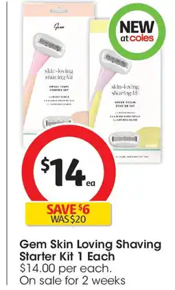 Coles Gem Skin Loving Shaving Starter Kit 1 Each offer