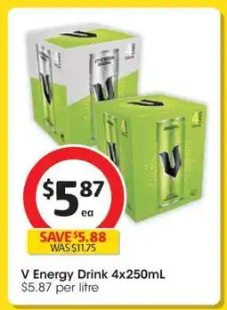 Coles V Energy Drink 4x250mL offer