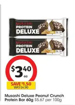 Coles Musashi Deluxe Peanut Crunch Protein Bar 60g offer