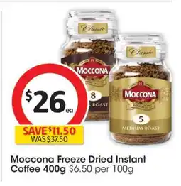 Coles Moccona Freeze Dried Instant Coffee 400g offer