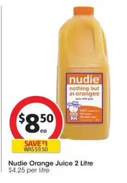 Coles Nudie Orange Juice 2 Litre offer