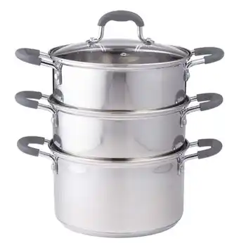 Harris Scarfe Davis & waddell essentials 3 tier stainless steel steamer sets 18cm offer