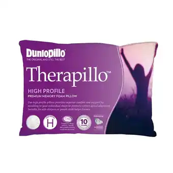 Harris Scarfe Dunlopillo therapillo high profile pillow offer
