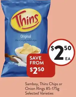 Foodworks Samboy, Thins Chips or Onion Rings offer
