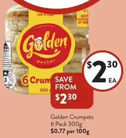 Foodworks Golden Crumpets 6 Pack offer