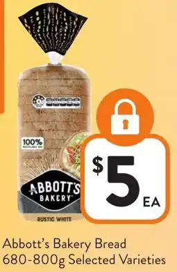 Foodworks Abbott's Bakery Bread offer