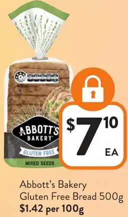 Foodworks Abbott's Bakery Gluten Free Bread offer