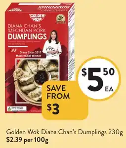 Foodworks Golden Wok Diana Chan's Dumplings offer