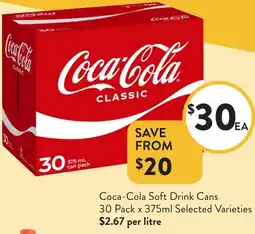 Foodworks Coca-Cola Soft Drink Cans offer