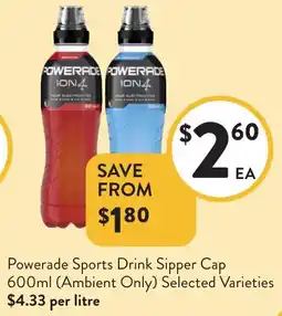 Foodworks Powerade Sports Drink Sipper Cap offer
