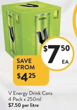Foodworks V Energy Drink Cans offer