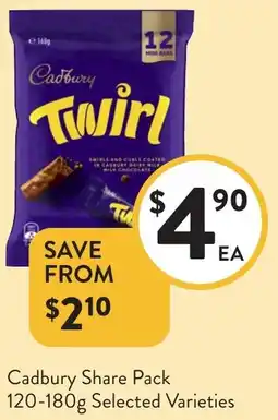 Foodworks Cadbury Share Pack offer
