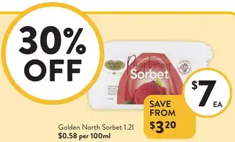 Foodworks Golden North Sorbet offer