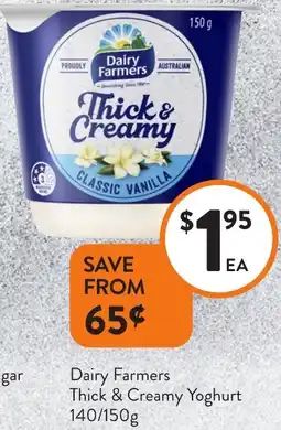 Foodworks Dairy Farmers Thick & Creamy Yoghurt offer