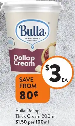 Foodworks Bulla Dollop Thick Cream offer