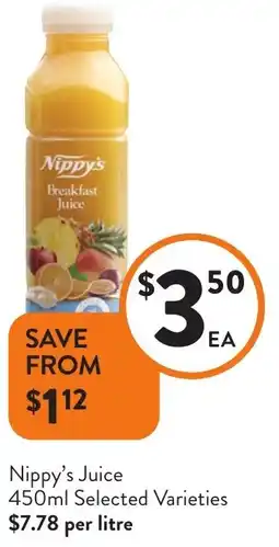 Foodworks Nippy's Juice offer