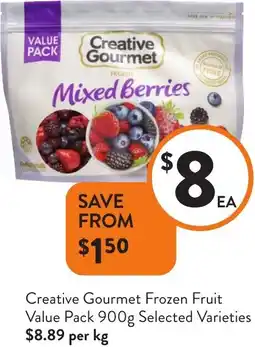 Foodworks Creative Gourmet Frozen Fruit Value Pack offer
