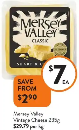 Foodworks Mersey Valley Vintage Cheese offer
