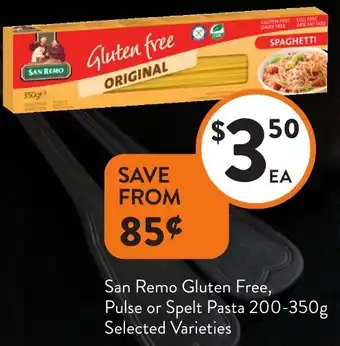 Foodworks San Remo Gluten Free, Pulse or Spelt Pasta offer