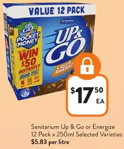 Foodworks Sanitarium Up & Go or Energize offer