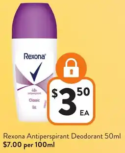 Foodworks Rexona Antiperspirant Deodorant offer
