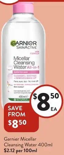 Foodworks Garnier Micellar Cleansing Water offer