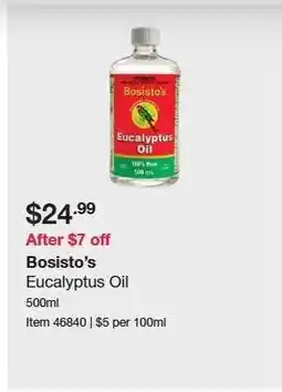 Costco Bosisto’s Eucalyptus Oil offer