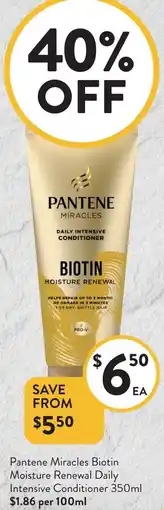 Foodworks Pantene Miracles Biotin Moisture Renewal Daily Intensive Conditioner offer
