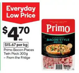 Woolworths Primo Bacon Pieces Twin Pack 300g offer