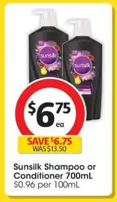 Coles Sunsilk Shampoo or Conditioner 700mL offer