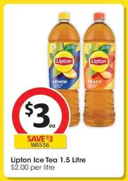 Coles Lipton Ice Tea 1.5 Litre offer