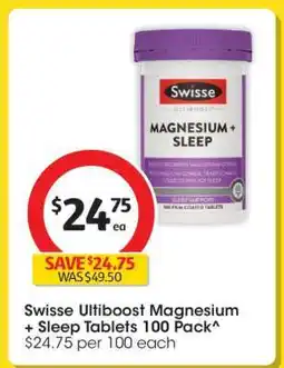 Coles Swisse Ultiboost Magnesium + Sleep Tablets 100 Pack^ offer