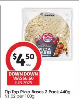 Coles Tip Top Pizza Bases 2 Pack 440g offer