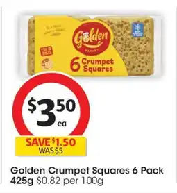 Coles Golden Crumpet Squares 6 Pack 425g offer