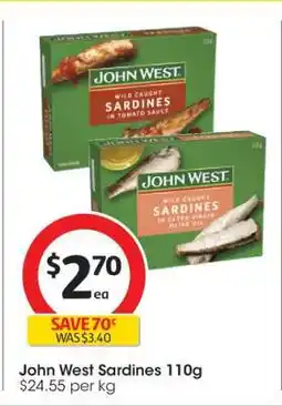 Coles John West Sardines 110g offer