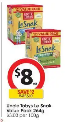 Coles Uncle Tobys Le Snak Value Pack 264g offer