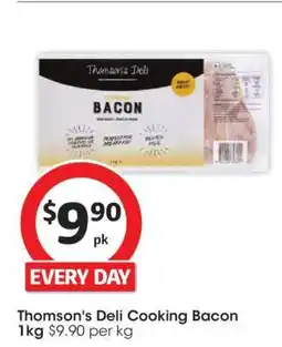 Coles Thomson's Deli Cooking Bacon 1kg offer